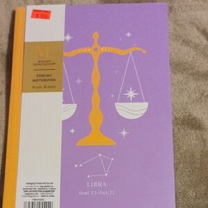 Libra Zodiac Notebook in Purple and Yellow